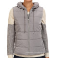 OEM fashion lined womens padded gilet with pillow collar